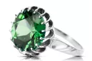 Vintage style Ring Emerald Sterling silver 925 vrc035s